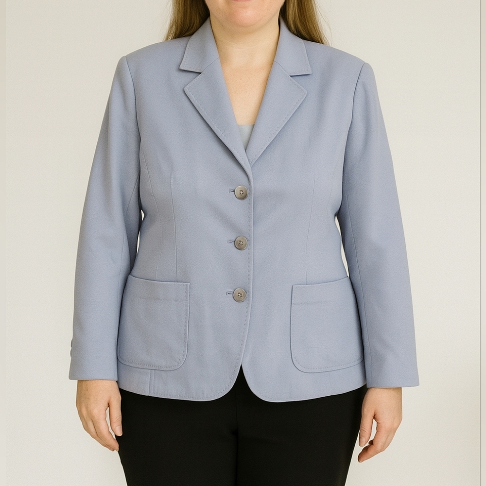 Basler Women's 100% Wool Light Blue Blazer Size 10